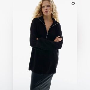 H&M CHUNKY-KNIT HALF-ZIP SWEATER